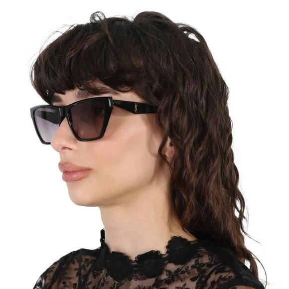 New Authentic Saint Laurent Grey Gradient Cat Eye Ladies Sunglasses SL M103 001 - Picture 2 of 5